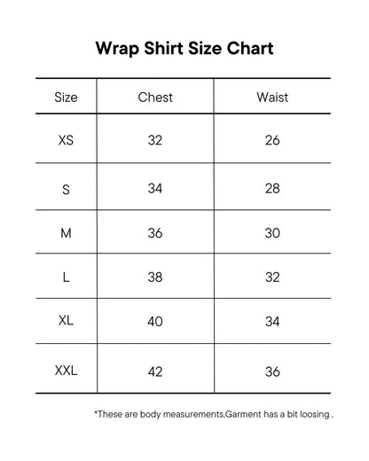 Wrap Shirt Size Chart