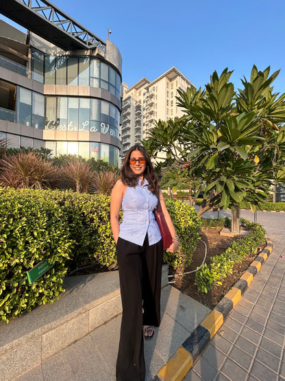 black tailored trousers