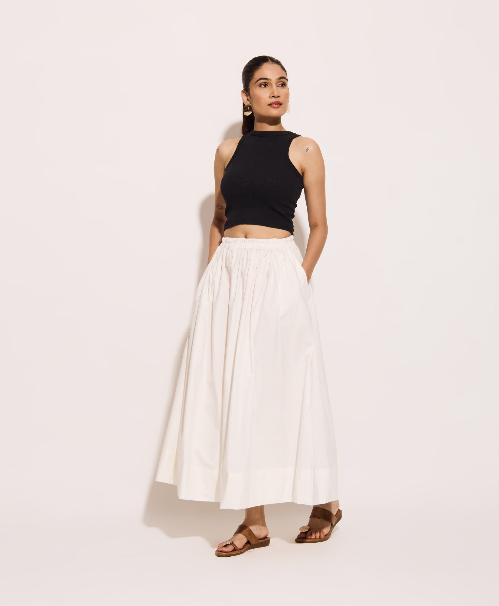 classic white cotton skirt India