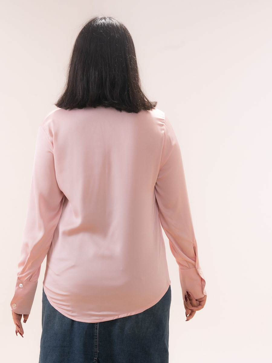 PEACH SHEEN SHIRT