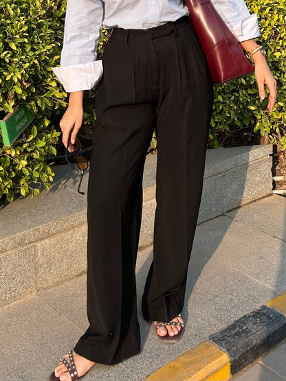 Clofii Jet Black Tailored Trouser front view