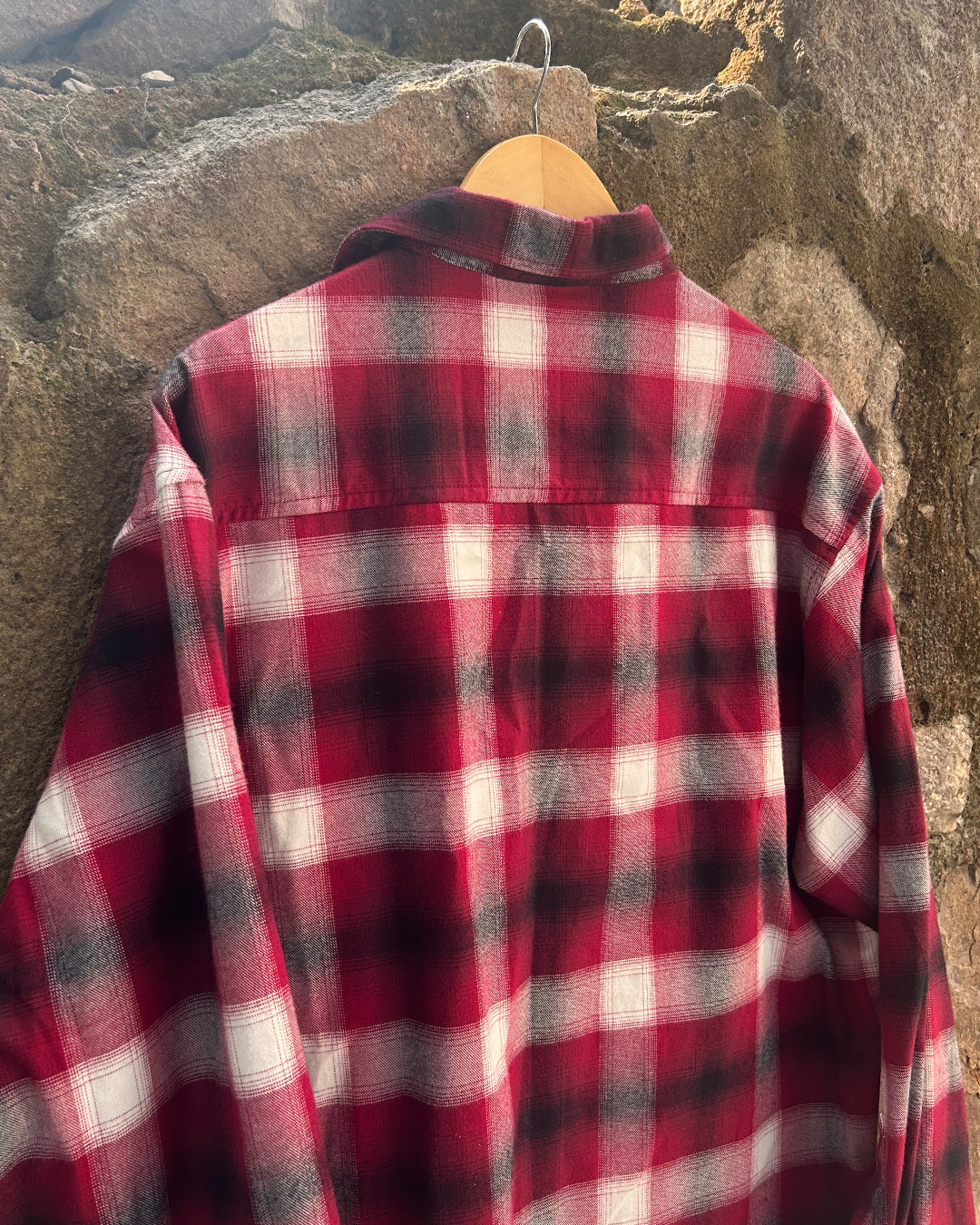 Maroon Plaid Oversized Unisex Shacket